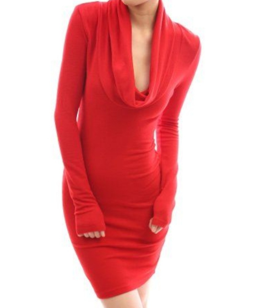 Red sweater dress